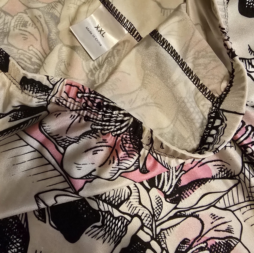 Skull and Floral Print Leggings XXL 3XL - Picture 7 of 7